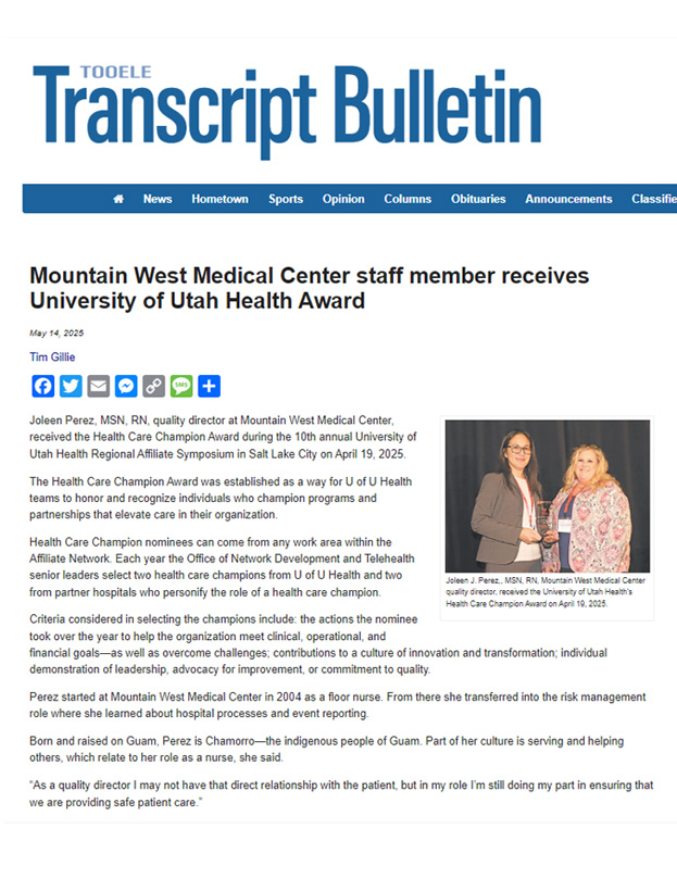 Mountain West Medical Center Renews MRI Accreditation